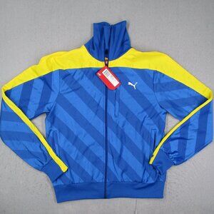 Puma Jacket Mens Large Olympian Blue Striker Track Full Zip Sports Soccer Futbol
